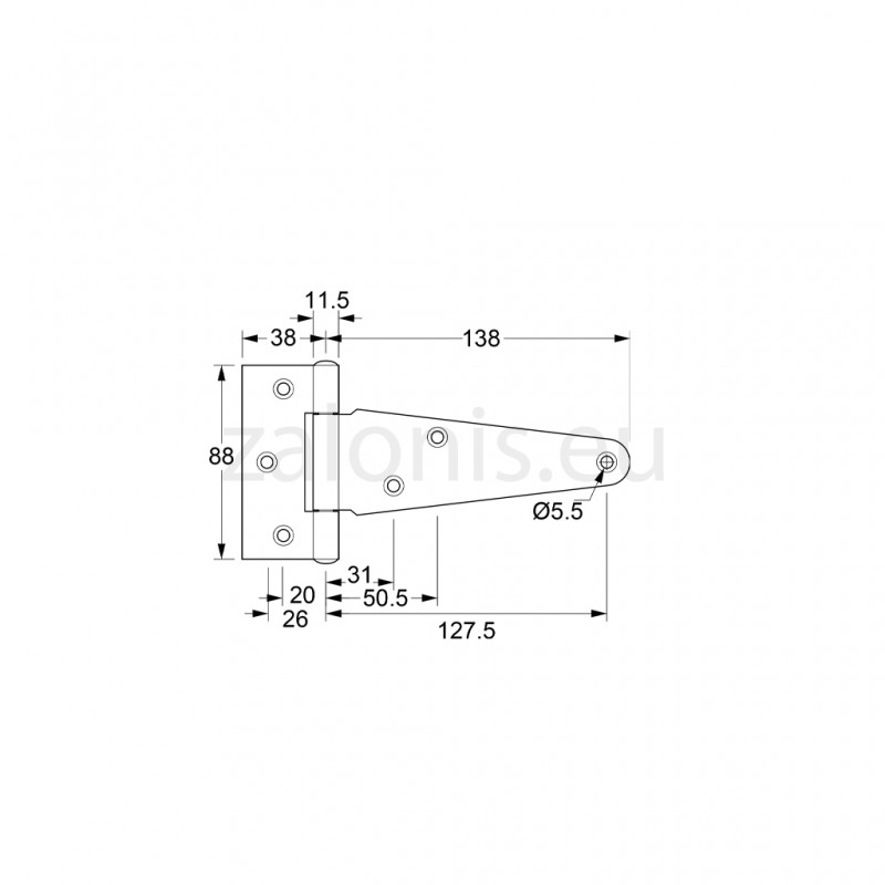T-TYPE HINGE 130 / GALVANIZED T-TYPE HINGES